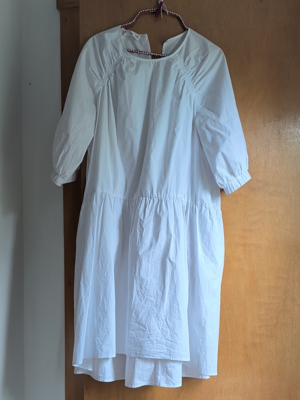 White Cotton Dress, size M-L, MNG by Mango